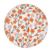 Floral Orange Pastell weiß Nahtlos Schneidebrett (Vorderseite)