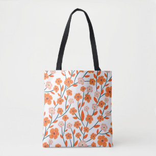 Floral Orange Pastell weiß Nahtlos Tasche