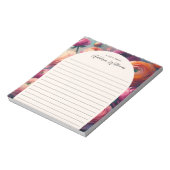 Floral Orange Pink Ranunculus Linde Personalisiert Notizblock (Rotiert)