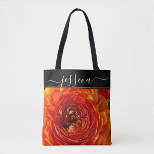 Floral Orange Ranunculus Fotografie Personalisiert Tasche