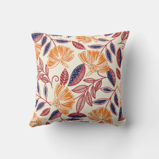 Floral Orange Tropical Exotic Kissen