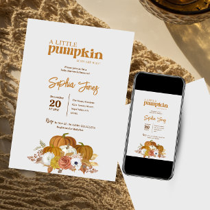 Floral   Orange   Wasserfarbe Pumpen Babydusche Einladung