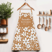 Floral Orange White Women's Schürze