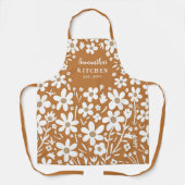 Floral Orange White Women's Schürze (Vorderseite)