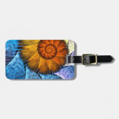 Floral Orange Yellow Blue Abstrakte Kunstadresse Gepäckanhänger (Vorderseite horizontal)