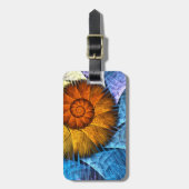 Floral Orange Yellow Blue Abstrakte Kunstadresse Gepäckanhänger (Vorderseite vertikal)