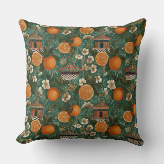 Floral Oranges Decorative Throw Pillow Kissen