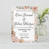 Floral orchid frame wedding einladung (Stehend Vorderseite)
