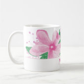 Floral Orchideenrosa Monogramm Kaffeetasse (Links)