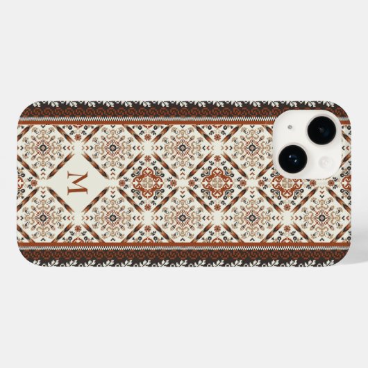 Floral Oriental Ethnic Muster Case-Mate iPhone Hülle (Rückseite (Horizontal))