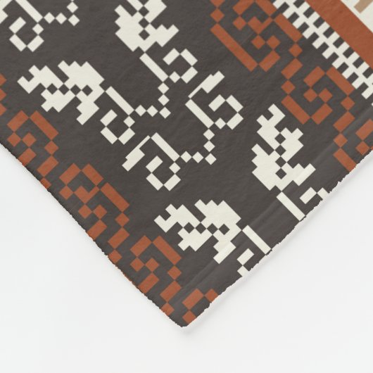 Floral Oriental Ethnic Muster Fleecedecke (Ecke)