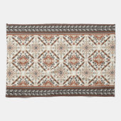 Floral Oriental Ethnic Muster Geschirrtuch (Horizontal)