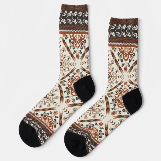 Floral Oriental Ethnic Muster Socken (Linkes Detail)