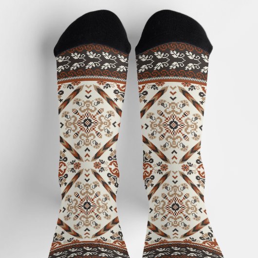 Floral Oriental Ethnic Muster Socken (Oben)
