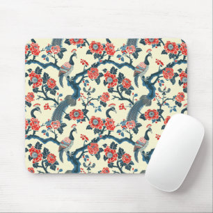 Floral Oriental Peacock Japandi Stil Mousepad