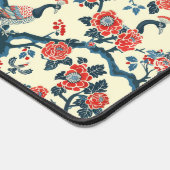 Floral Oriental Peacock Japandi Stil Schreibtischunterlage (Ecke)