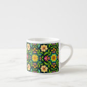 Floral Ornamental Pattern in Vibrant Colors Espressotasse (Rechts)