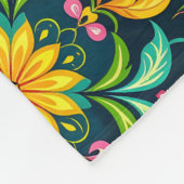Floral Ornamental Pattern in Vibrant Colors Fleecedecke (Ecke)