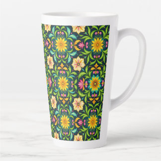 Floral Ornamental Pattern in Vibrant Colors Milchtasse