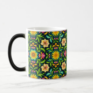 Floral Ornamental Pattern in Vibrant Colors Verwandlungstasse