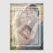 Floral Ornate Frame Diamond Shape Wedding Initials Magneteinladung (Vorderseite)