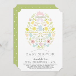 Floral Ostereier Bunny Drive by Baby Shower Einladung