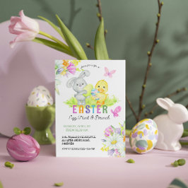 Floral Ostereier Hunt & Brunch Niedlich Bunny Einladung