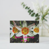 Floral Ostersegnung Feiertagspostkarte (Stehend Vorderseite)