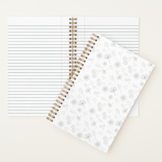 Floral Outline Notebook Notizblock (Innen)