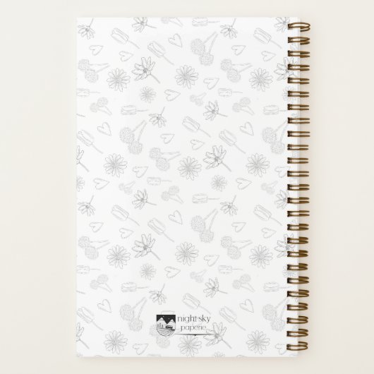 Floral Outline Notebook Notizblock (Rückseite)