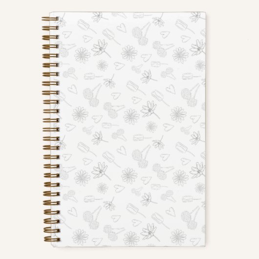 Floral Outline Notebook Notizblock (Vorderseite)