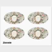 Floral Oval Stickers for Invitations & Favors (Blatt)