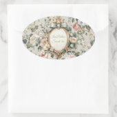 Floral Oval Stickers for Invitations & Favors (Tasche)