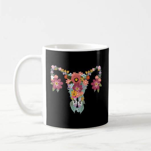 Floral Ovary Uterus's Rights Feminist Kaffeetasse (Links)