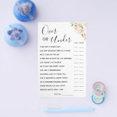 Floral Over oder Under-Brautparty-Spielkarte Flyer (Einzeln)