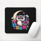 Floral Owl And Moon Mousepad (Mit Mouse)