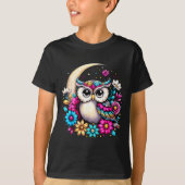 Floral Owl And Moon  T-Shirt (Vorderseite)