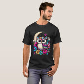 Floral Owl And Moon  T-Shirt (Vorne ganz)
