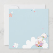 Floral Owls Blue Baby Boy Foto Birth Ankündigung (Rückseite)