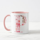 Floral P Initial Mug | Personalized Name & Traits Tasse (Links)
