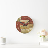 Floral Painting with Visible Brush Strokes Runde Wanduhr (Zuhause)