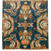 Floral Paisley Bandanna: Traditionelle Ornament Duschvorhang (Vorderseite)