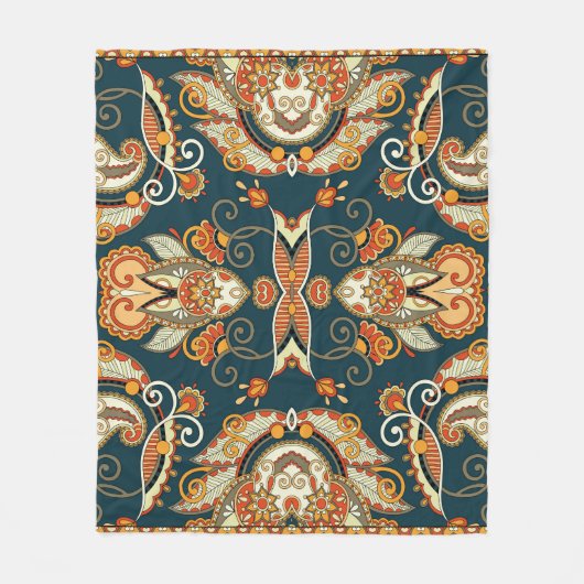 Floral Paisley Bandanna: Traditionelle Ornament Fleecedecke (Vorderseite)