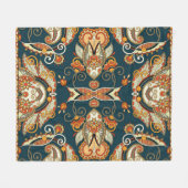 Floral Paisley Bandanna: Traditionelle Ornament Fleecedecke (Vorderseite (Horizontal))