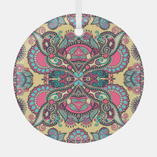 Floral Paisley Bandanna: Traditionelle Ornamentik Ornament Aus Glas