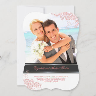 Floral Paisley Boho Vintag Chic Foto Hochzeit Einladung