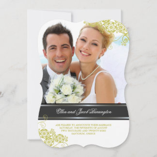 Floral Paisley Boho Vintag Chic Foto Hochzeit Einladung