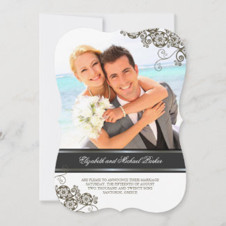 Floral Paisley Boho Vintag Chic Foto Hochzeit Einladung