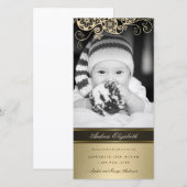 Floral Paisley Gold Geburtstagskarte Ankündigung (Vorne/Hinten)