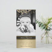 Floral Paisley Gold Geburtstagskarte Ankündigung (Stehend Vorderseite)